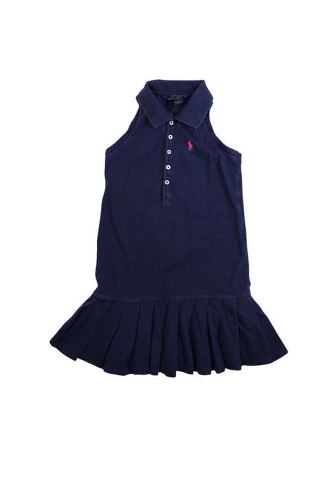 A Navy Sleeveless Dresses from Polo Ralph Lauren in size 6T for girl. (Front View)