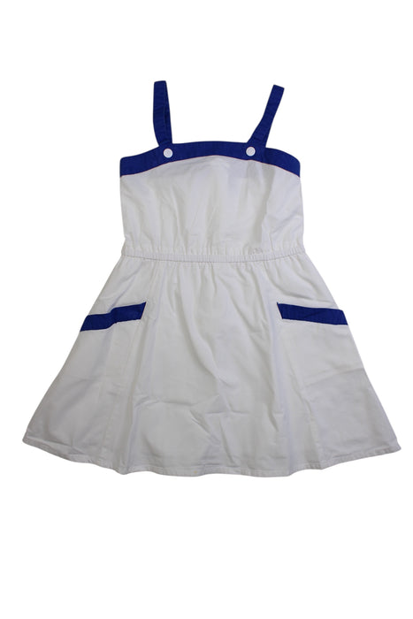 A White Sleeveless Dresses from Petit Bateau in size 8Y for girl. (Front View)