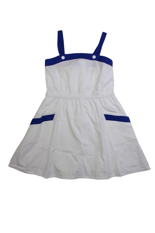 A White Sleeveless Dresses from Petit Bateau in size 8Y for girl. (Front View)