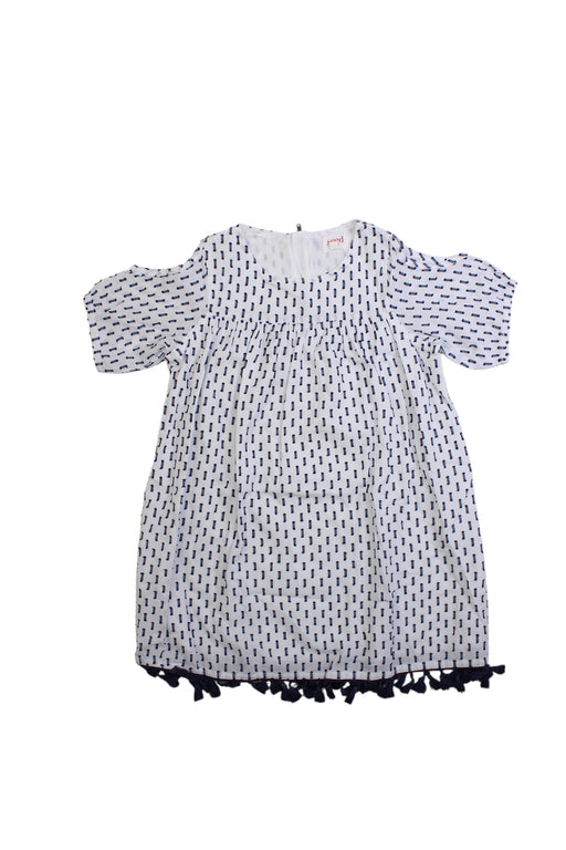 A White Short Sleeve Dresses from Seed in size 5T for girl. (Front View)