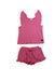 A Pink Short Sleeve Tops from Polarn O. Pyret in size 4T for girl. (Front View)