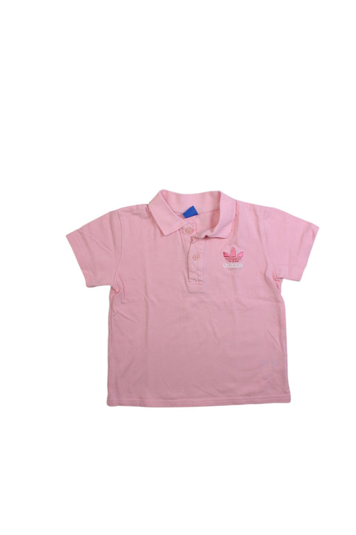 A Pink Short Sleeve Polos from Adidas in size 5T for girl. (Front View)