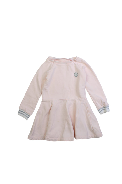 A Pink Long Sleeve Dresses from Petit Bateau in size 6T for girl. (Front View)