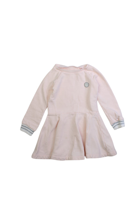 A Pink Long Sleeve Dresses from Petit Bateau in size 6T for girl. (Front View)