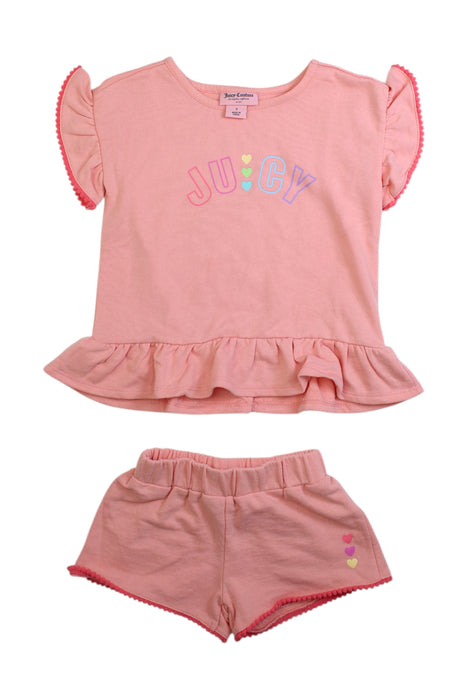 A Pink Short Sleeve Tops from Juicy Couture in size 5T for girl. (Front View)