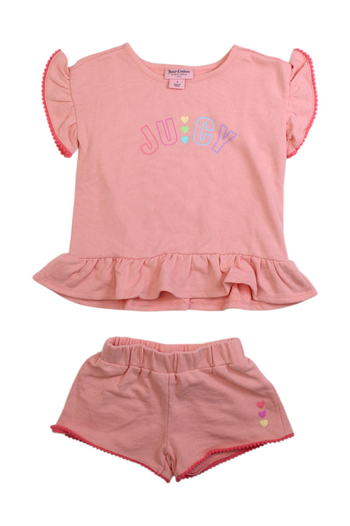 A Pink Short Sleeve Tops from Juicy Couture in size 5T for girl. (Front View)