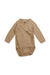 A Beige Long Sleeve Bodysuits from Petit Bateau in size 3-6M for boy. (Front View)
