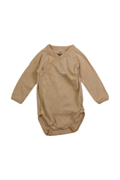 A Beige Long Sleeve Bodysuits from Petit Bateau in size 3-6M for boy. (Front View)