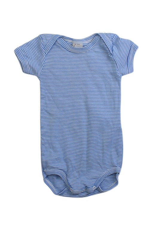 A Blue Sleeveless Bodysuits from Petit Bateau in size 3-6M for boy. (Front View)