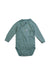 A Green Long Sleeve Bodysuits from Petit Bateau in size 3-6M for boy. (Front View)