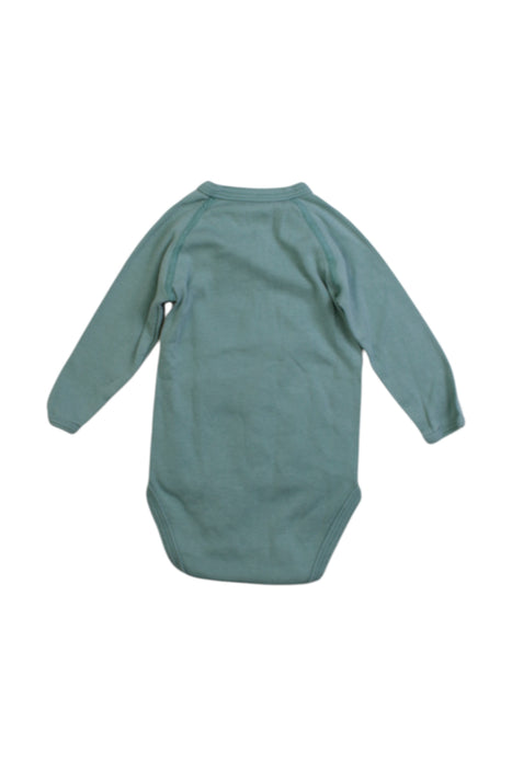 A Green Long Sleeve Bodysuits from Petit Bateau in size 3-6M for boy. (Back View)