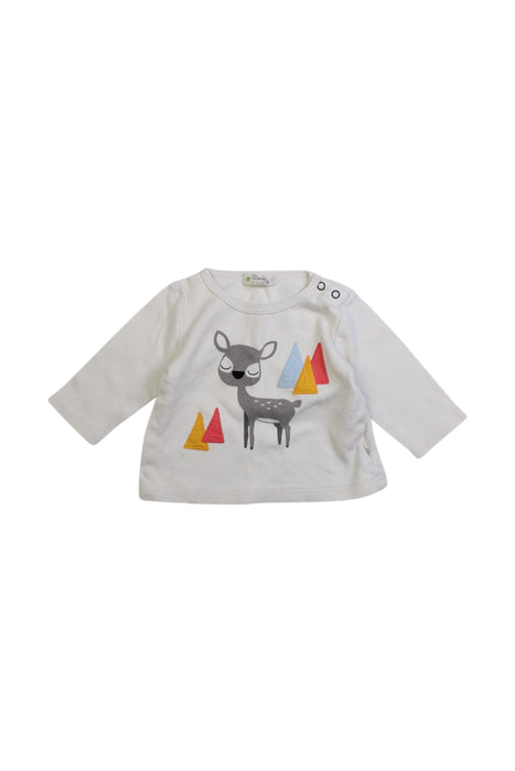 A White Long Sleeve Tops from The Bonnie Mob in size 6-12M for girl. (Front View)