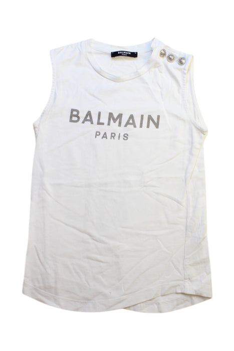 A White Sleeveless T Shirts from Balmain in size 8Y for neutral. (Front View)