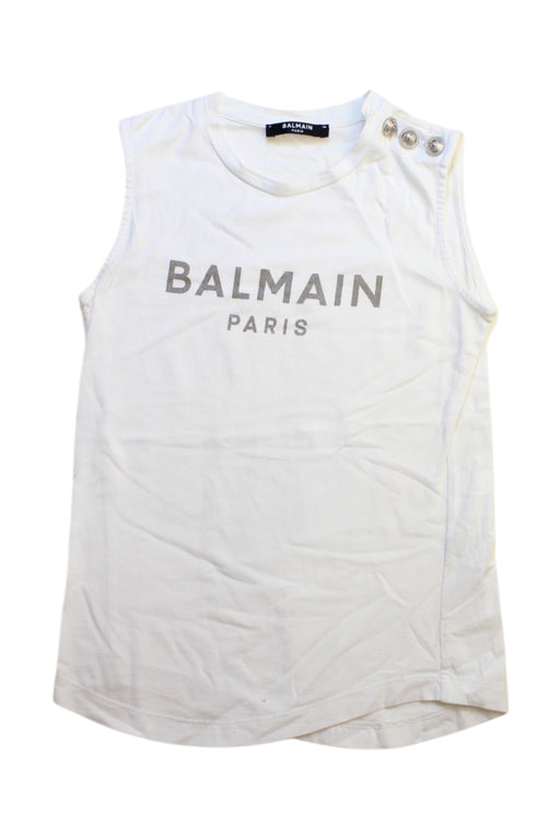 A White Sleeveless T Shirts from Balmain in size 8Y for neutral. (Front View)