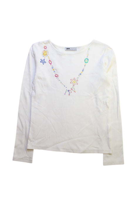 A White Long Sleeve Tops from I Pinco Pallino in size 10Y for girl. (Front View)