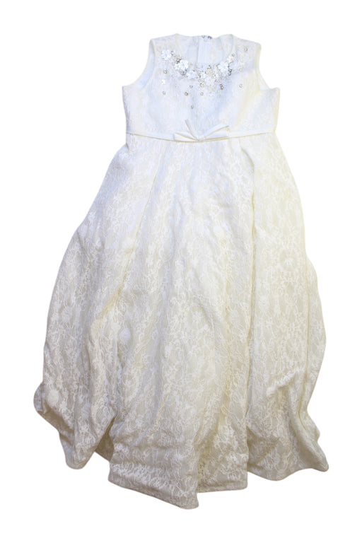 A White Sleeveless Dresses from Dorian Ho in size 4T for girl. (Front View)