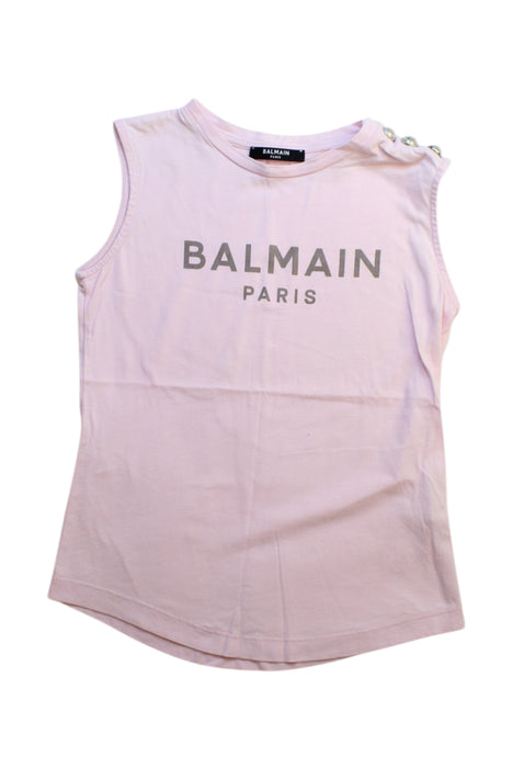 A Pink Sleeveless T Shirts from Balmain in size 8Y for girl. (Front View)