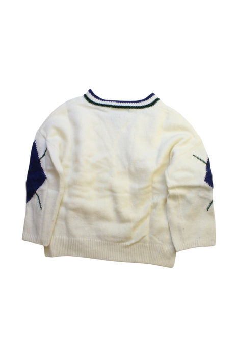 A White Knit Sweaters from Comme Ca Ism in size 7Y for boy. (Back View)