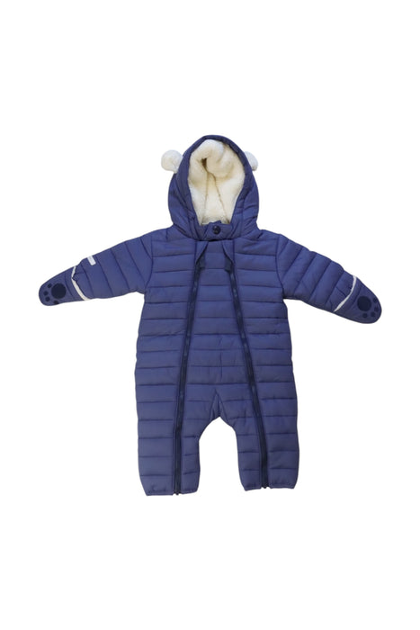 A Blue Puffer/Quilted Coats & Outerwear from The Little White Company in size 0-3M for boy. (Front View)