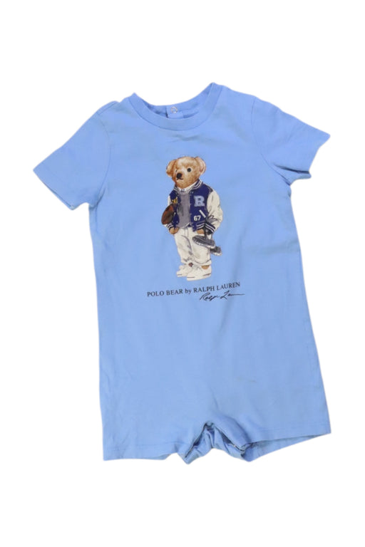 A Blue Short Sleeve Rompers from Ralph Lauren in size 6-12M for boy. (Front View)
