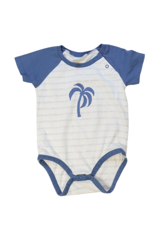 A Blue Short Sleeve Bodysuits from The Little White Company in size 18-24M for boy. (Front View)