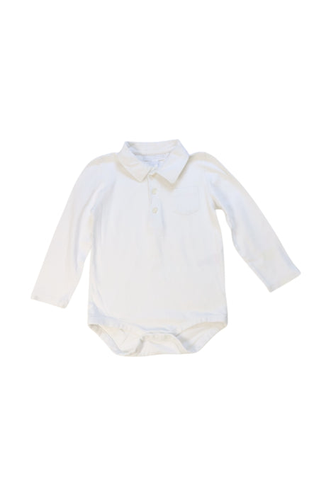 A White Long Sleeve Bodysuits from The Little White Company in size 18-24M for boy. (Front View)