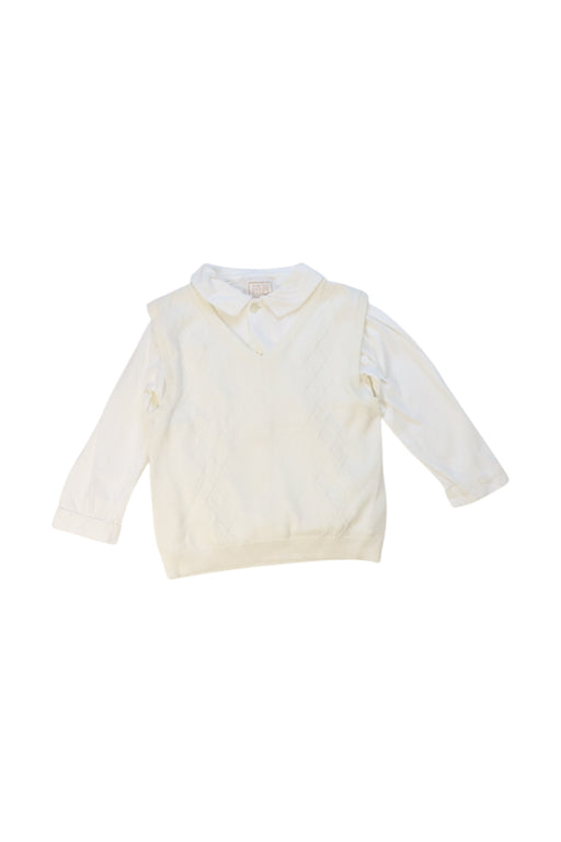 A Ivory Sweater Vests from Emile et Rose in size 12-18M for boy. (Front View)