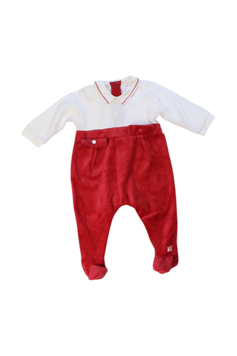 A Red Long Sleeve Rompers from Emile et Rose in size 0-3M for girl. (Front View)