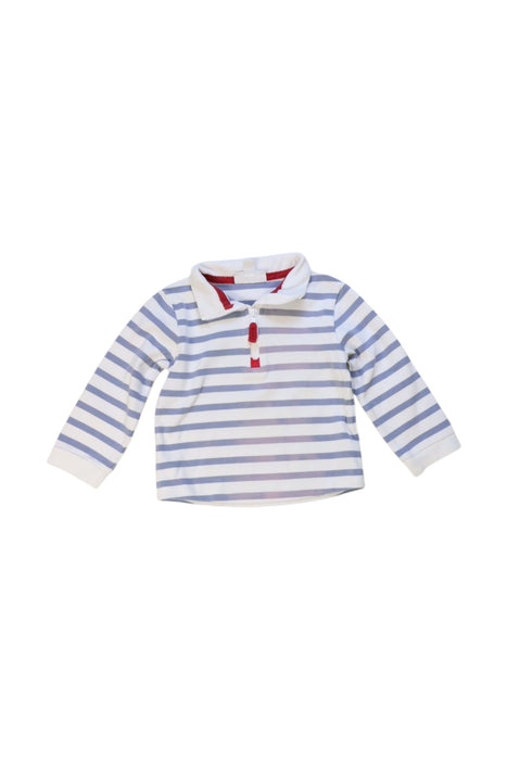A Blue Long Sleeve Polos from The Little White Company in size 12-18M for boy. (Front View)