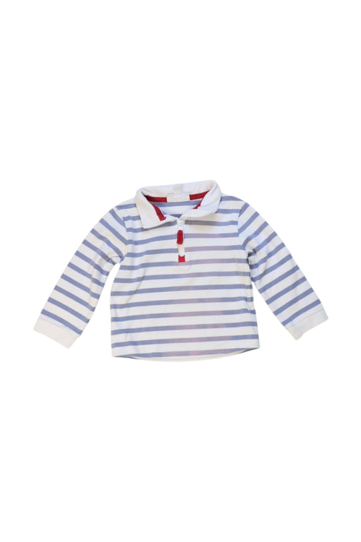 A Blue Long Sleeve Polos from The Little White Company in size 12-18M for boy. (Front View)