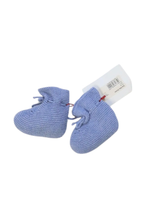A Blue Booties from La Coqueta in size 3-6M for boy. (Front View)