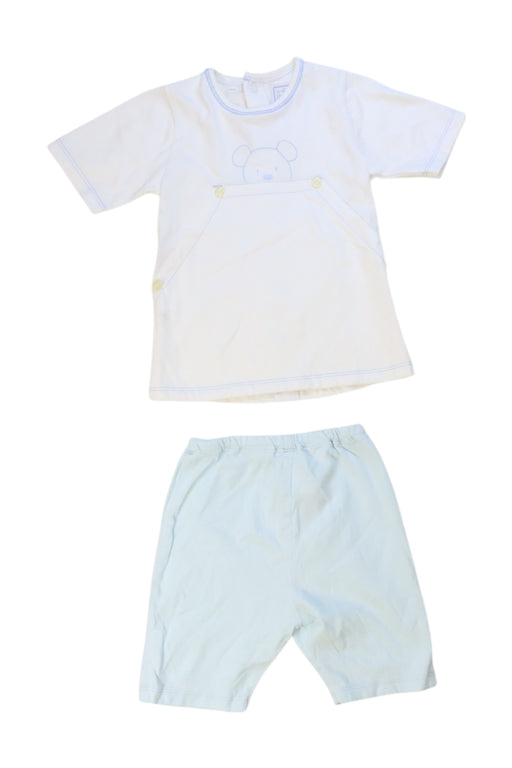 A White Pants Sets from Emile et Rose in size 12-18M for boy. (Front View)