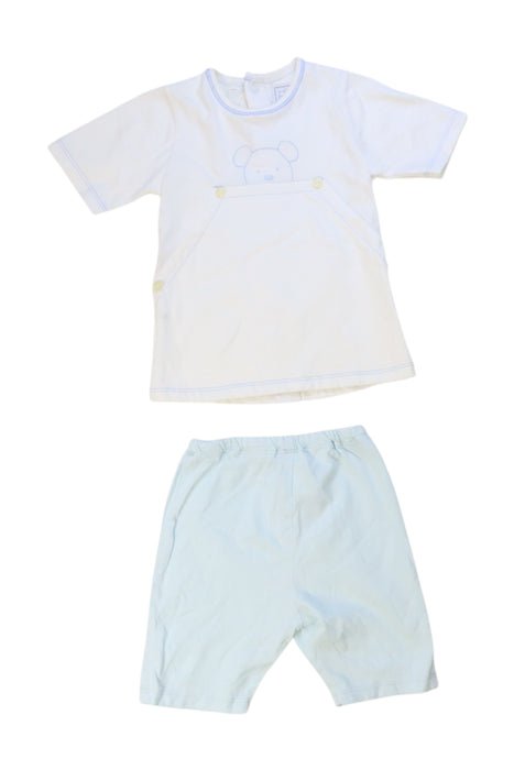 A White Pants Sets from Emile et Rose in size 12-18M for boy. (Front View)