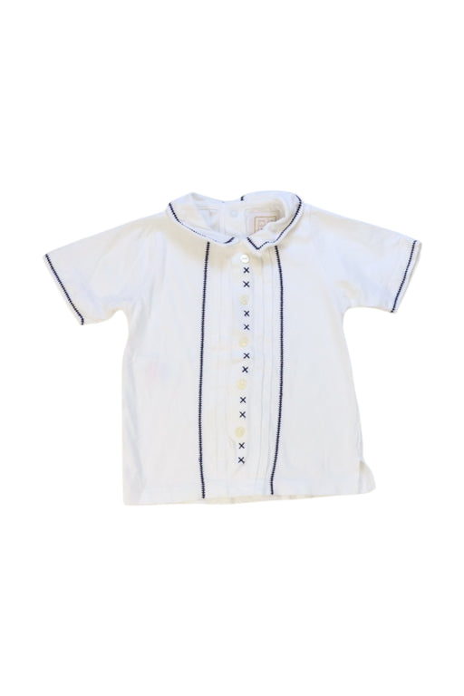 A White Short Sleeve Shirts from Emile et Rose in size 12-18M for boy. (Front View)