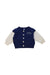 A Navy Buttoned Sweatshirts from Petit Bateau in size 12-18M for boy. (Front View)