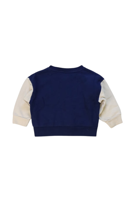A Navy Buttoned Sweatshirts from Petit Bateau in size 12-18M for boy. (Back View)