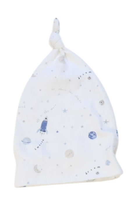 A White Winter Hats from The Little White Company in size Newborn for neutral. (Front View)