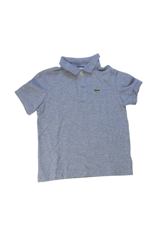 A Grey Short Sleeve Polos from Lacoste in size 5T for boy. (Front View)
