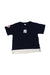 A Navy Short Sleeve T Shirts from Petit Main in size 4T for girl. (Front View)