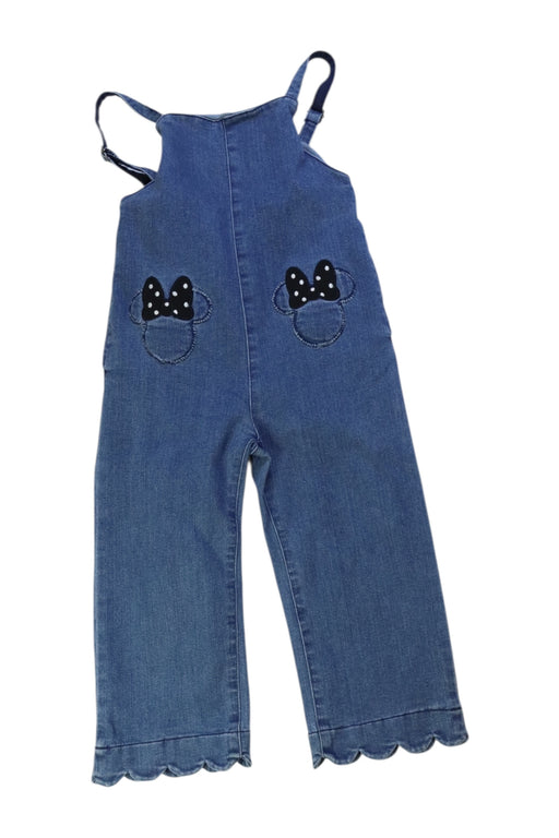 A Blue Long Overalls from Petit Main in size 5T for girl. (Front View)