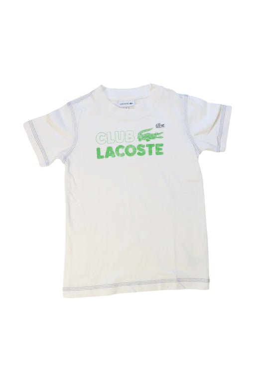 A White Short Sleeve T Shirts from Lacoste in size 6T for boy. (Front View)