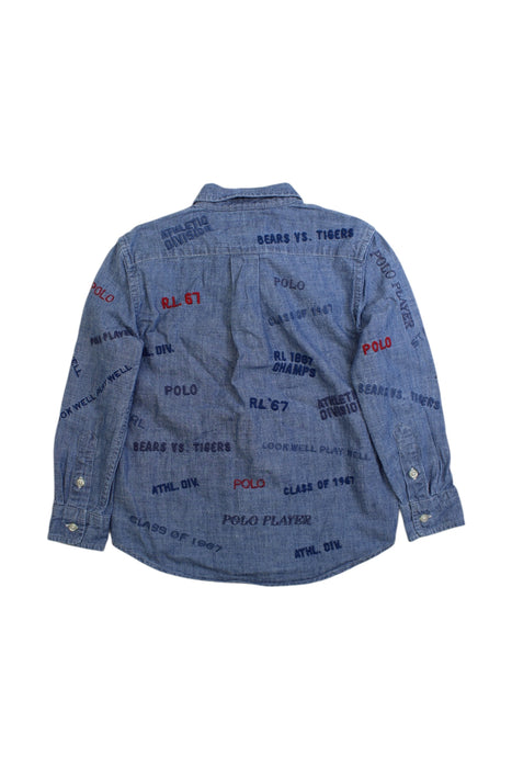 A Blue Long Sleeve Polos from Polo Ralph Lauren in size 4T for boy. (Back View)