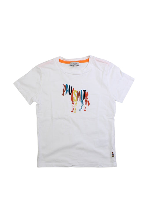A White Short Sleeve T Shirts from Paul Smith in size 5T for boy. (Front View)
