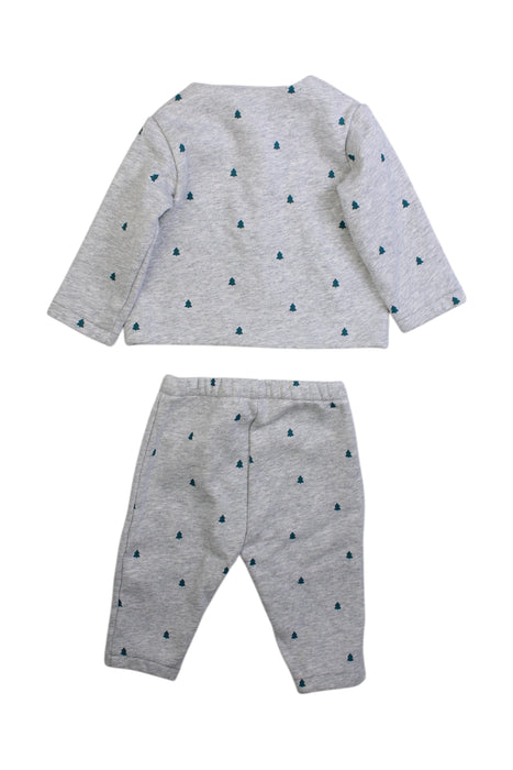 A Grey Overall Sets from Jacadi in size 6-12M for boy. (Back View)