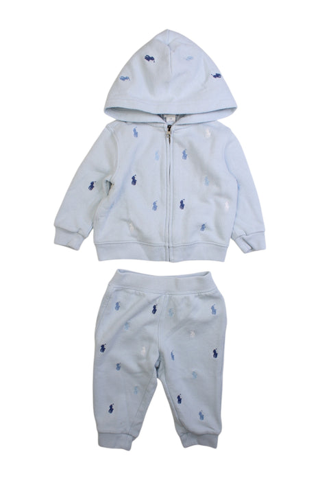 A Blue Zippered Sweatshirts from Ralph Lauren in size 6-12M for boy. (Front View)