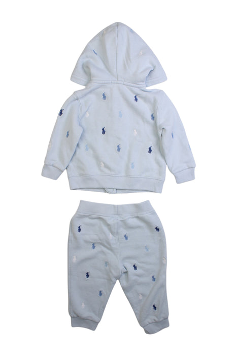 A Blue Zippered Sweatshirts from Ralph Lauren in size 6-12M for boy. (Back View)