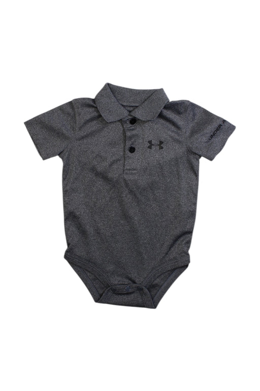 A Grey Short Sleeve Bodysuits from Under Armour in size 3-6M for boy. (Front View)