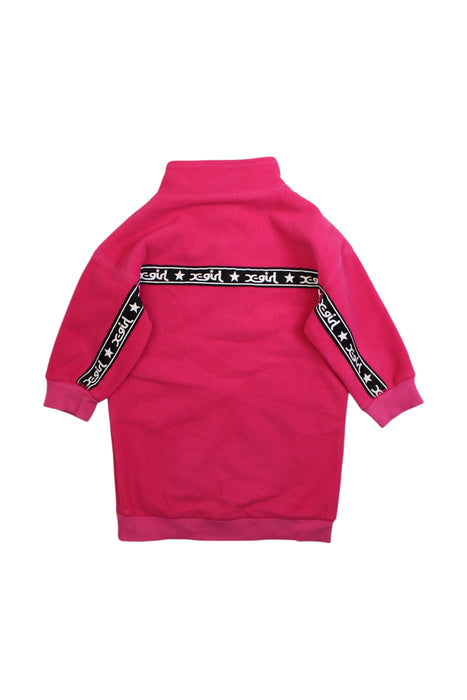 A Pink Zippered Sweatshirts from X-girl in size 6T for girl. (Back View)