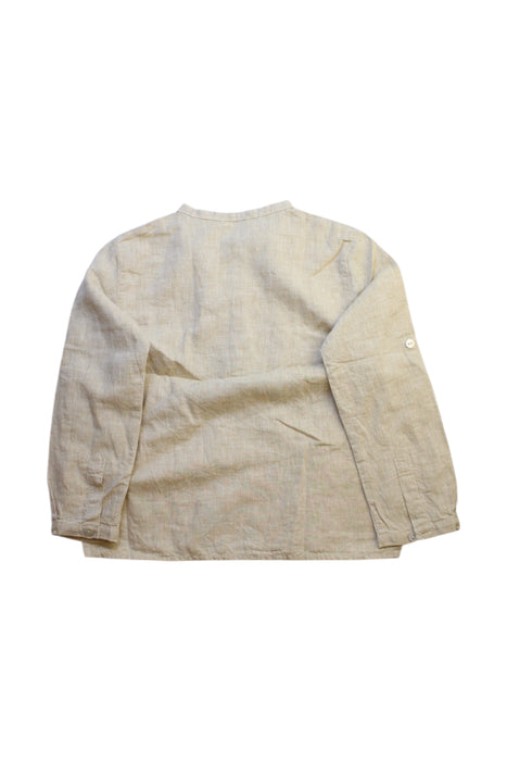 A Beige Long Sleeve Shirts from Laranjinha in size 6T for neutral. (Back View)