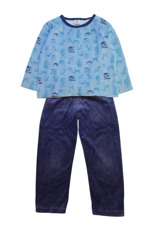 A Blue Pyjama Sets from Petit Bateau in size 4T for neutral. (Front View)